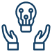 hand innovation robot support technology icon